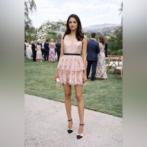 NWT Starlet Mini Rose Self Portrait Lace Dress Sz 8US/12UK